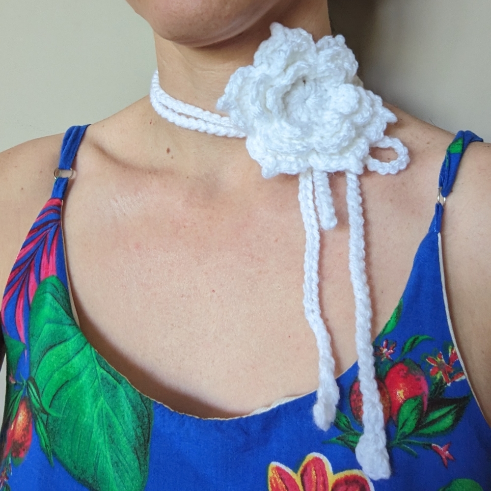 Flower Choker | Handmade Crochet Flower Necklace | Crochet Choker